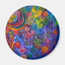 Regenbogen-Süßigkeits-bunter Wirbels-Kunst-Entwurf Kühlschrankmagnete