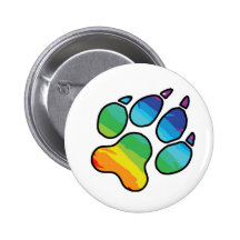 Regenbogen-Tatzen-Knopf Anstecknadel