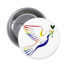 Regenbogen-Taube Button