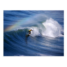 Regenbogen über einer Kalifornien-Surfer-Postkarte