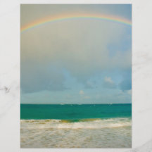Regenbogen über Ozean Flyer Druck