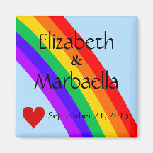 Regenbogen und Herz Magnete