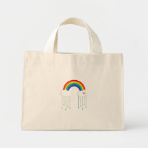 Regenbogen und Wolken, die Sterne regnen Taschen