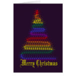Regenbogen-Weihnachtsbaum karten