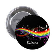 Regenbogen-weiße Musik merkt Knopf Anstecknadelbutton