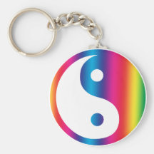 Regenbogen Yin Yang Keychain Schlüsselband