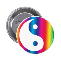 Regenbogen Yin Yang Knopf Button