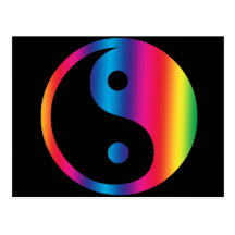 Regenbogen Yin Yang Postkarte