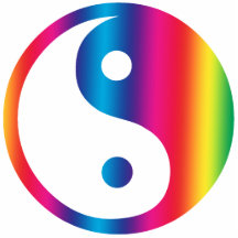 Regenbogen Yin Yang Verzierung Photoausschnitt