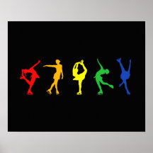 Regenbogen-Zahl Skater Poster