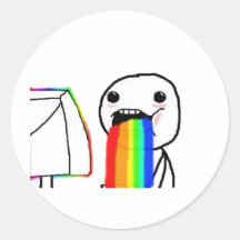 Regenbogencomputergesicht Runde Aufkleber