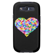 Regenbogenherzen Confetti Samsung Galaxy S3 Etui