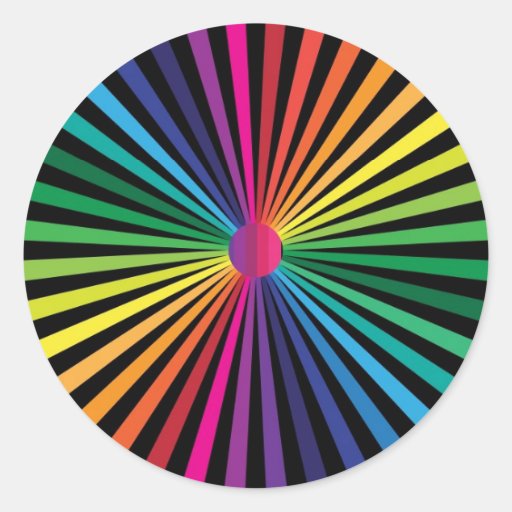 RegenbogenPinWheel Runde Aufkleber