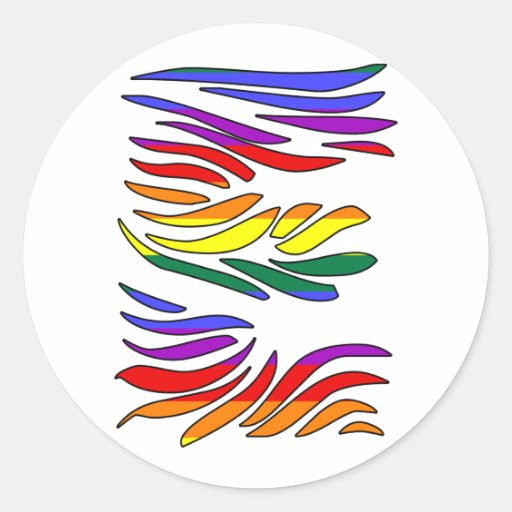 Regenbogenzebra-Initialen E Runde Sticker