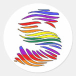 Regenbogenzebra-Initialen S Runde Sticker