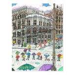 Regenschirme am Pionierquadrat Postkarte