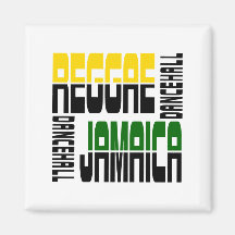 Reggae-Jamaika-Tanz-Hall-Würfel, 3 Farben Kühlschrankmagnet