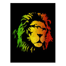 Reggae-Löwe Rasta Löwe von Zion Postkarte