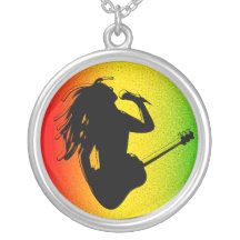 Reggae-Musik Rastaman Gitarre Rasta runde Halskett
