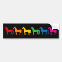 Reihe der Regenbogen-Farbpferde Autosticker