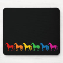 Reihe der Regenbogen-Farbpferde Mousepads