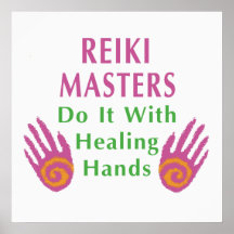 Reiki Meister tun es mit den heilenden Händen Posterdrucke