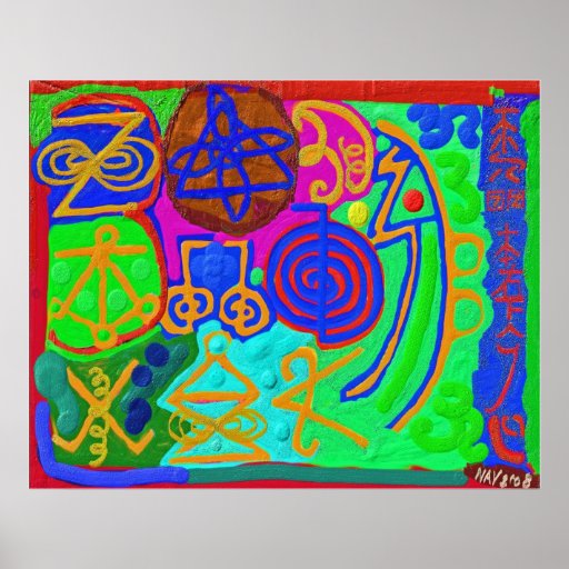 REIKI n KARUNA HEILENDE ZEICHEN Plakatdrucke
