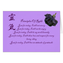 Reiki Prinzipien und Symbol-leere Anmerkungs-Karte