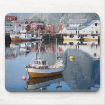 Reine Fischerdorf, Lofoten, Norwegen Mauspads