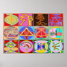 Reine REIKI heilende Kunst - 12 Symbole Poster