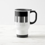 Reise-Becher - Klavier-Tastatur Schwarz-weiß Tasse