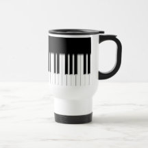 Reise-Becher - Klavier-Tastatur Schwarz-weiß Tasse