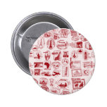 Reise-Briefmarken-Muster Anstecknadelbutton