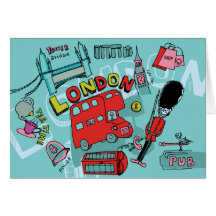 Reise-Kunst London ~ Englands Vereinigtes Königrei Grußkarte