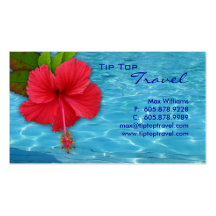 Reise-Pool-rote Hibiskus-Geschäfts-Karte Visitenkarten Vorlagen