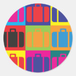 Reise-Pop-Kunst Runde Sticker