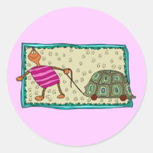 Reisende Schildkröte Runde Sticker
