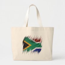 Reißwolf-Südafrika-Flagge Leinentaschen