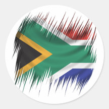 Reißwolf-Südafrika-Flagge Runde Aufkleber