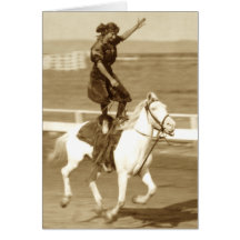 Reiten des weißen Pferds Grußkarte
