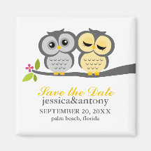 Reizende Eulen Save the Date Magnete
