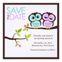 Reizende Eulen-Save the Date Mitteilungen Individuelle Einladungskarte