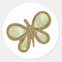 Reizende Goldschmetterling Hochzeits-Aufkleber
