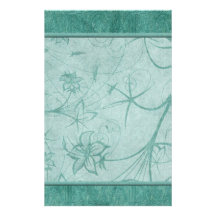 Reizendes Aqua fasste Blumenbriefpapier ein Individuelles Büropapier