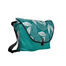 Reizendes Blätter-aquamarine u. weiße Bote-Mittern Kuriertasche