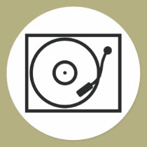 Rekordspieler-Turntableikone aufkleber