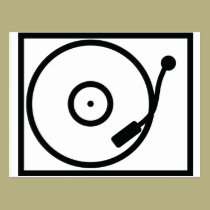 Rekordspieler-Turntableikone postkarten