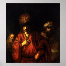 Rembrandt - Haman in der Schande Poster