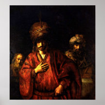 Rembrandt Harmenszoon van Rijn - Haman entehrt Posterdrucke