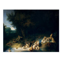 Rembrandt-Kunst, die Diana-Baden malt Postkarte
